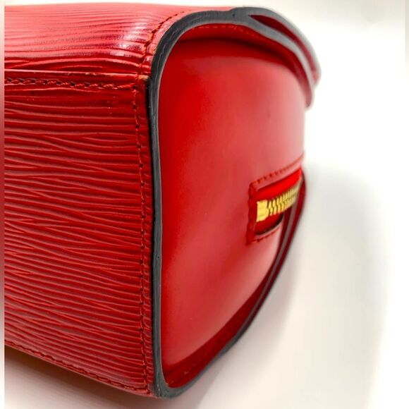 Auth Louis Vuitton Vtg Castilian Red Epi Leather Pont Neuf PM Handbag Tote Purse - Picture 10 of 16